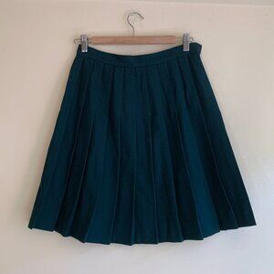 VINTAGE Talbots 100% Wool A Line Pleated Mini Skirt Women's Size 8